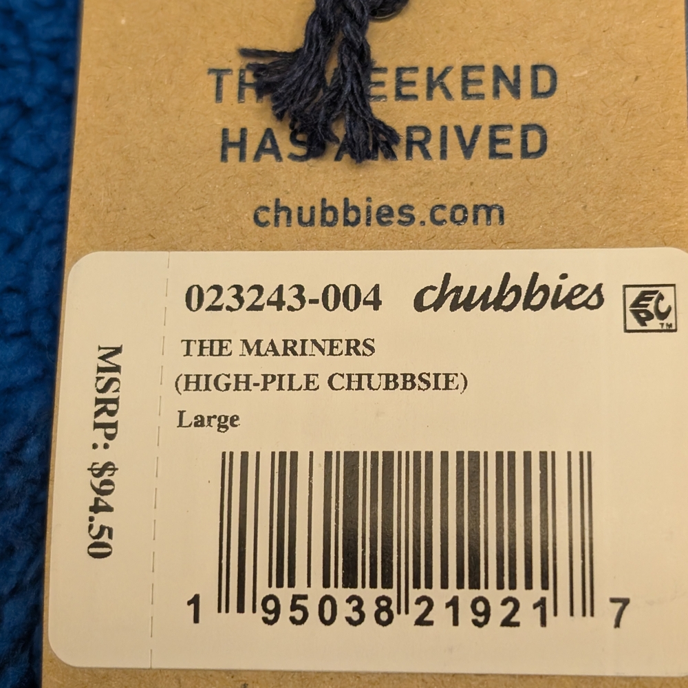 Chubbies Fleece The Mariner blue plaid Chubbsie Men’s Size L NWT one piece - Picture 4 of 7